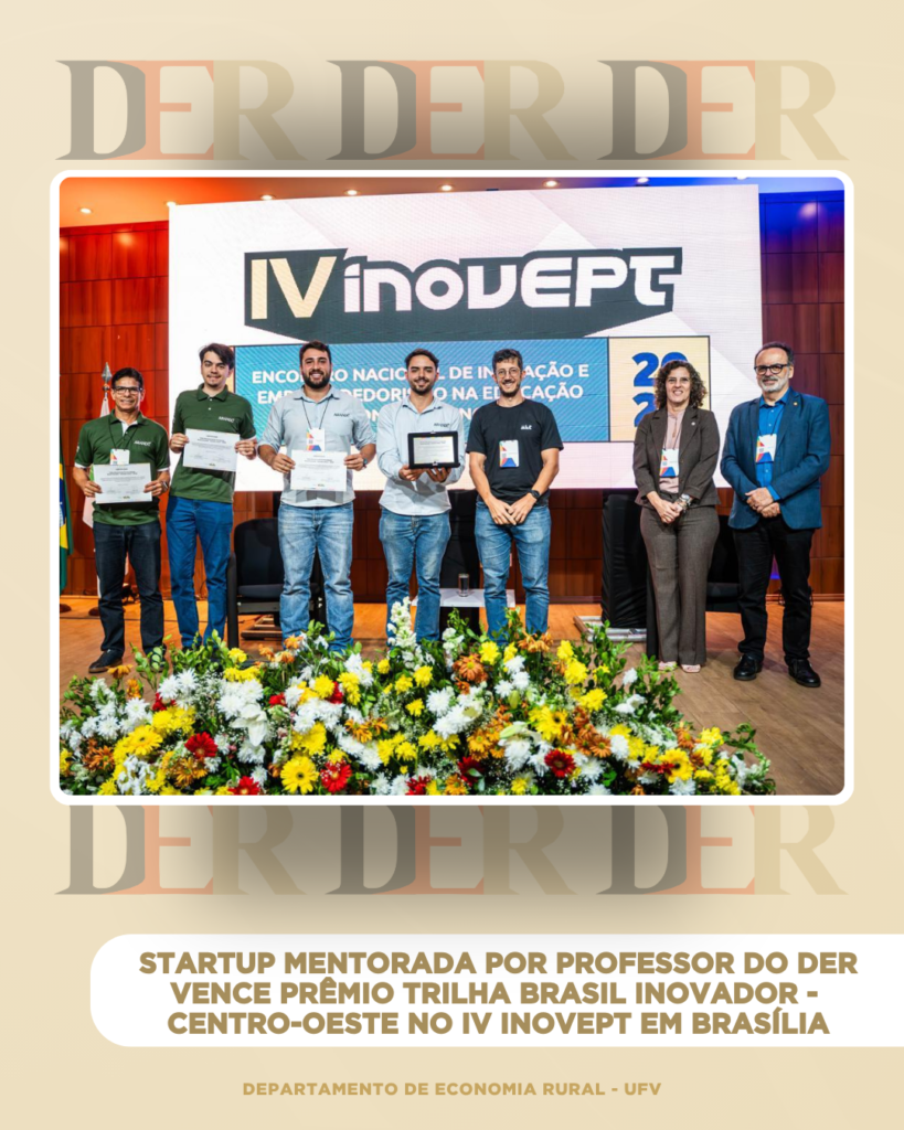 Startup mentorada por professor do DER vence prêmio Trilha Brasil Inovador – Centro-oeste no IV InovEPT em Brasília